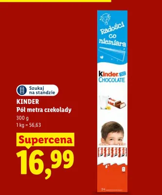 Pół metra czekolady Kinder promocja w Lidl
