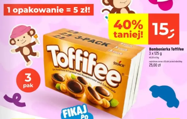 Bombonierka Toffifee 3-pak 125g promocja w Dealz