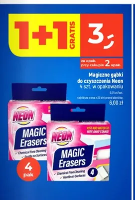 Magiczne gąbki do czyszczenia Neon 4-pak promocja w Dealz