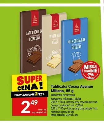 Tabliczka kakaowa mleczna Cocoa Avenue Millano promocja w Twój Market