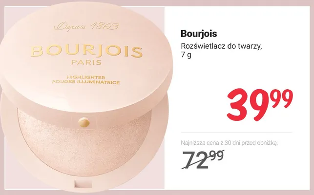 Rozświetlacz do twarzy Bourjois promocja w Rossmann