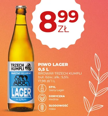 Piwo Lager promocja w Duży Ben