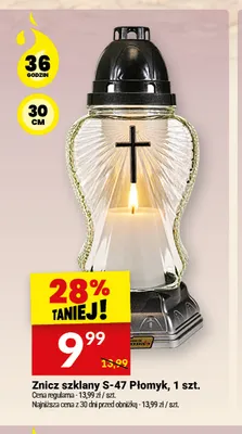 Znicz szklany S-47 Płomyk promocja w Twój Market