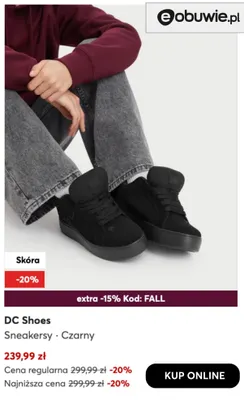 Sneakersy czarne DC Shoes promocja w eobuwie.pl