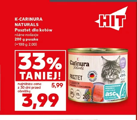 Pasztet dla kotów K-Carinura Naturals promocja w Kaufland