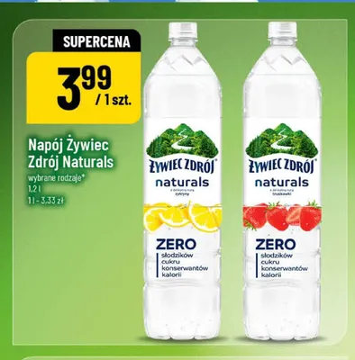 Woda smakowa Żywiec Zdrój Naturals o smaku truskawki promocja w POLOmarket