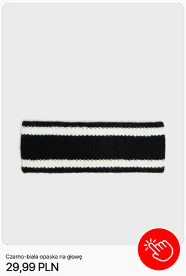 Czarno-biała opaska na głowę Cropp promocja w Cropp