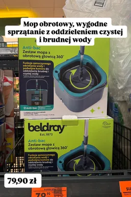 Zestaw mopa Beldray Anti-bac z obrotową głowicą 360° promocja w Biedronka