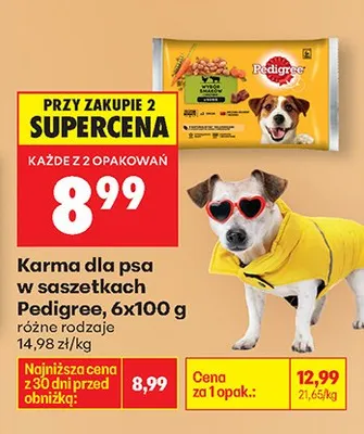 Karma dla psa w saszetkach różne rodzaje promocja w Biedronka