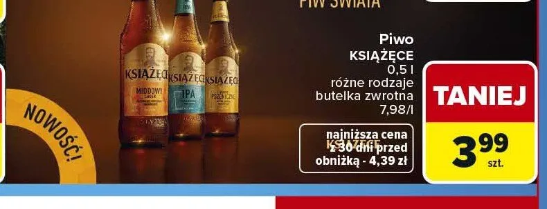 Piwo Książęce Pszeniczne 0,5l promocja w Carrefour