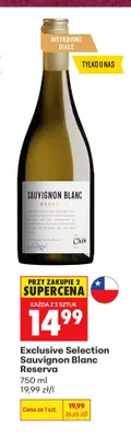 Wino białe Exclusive Selection Sauvignon Blanc Reserva promocja w Biedronka
