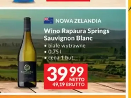 Wino Rapaura Springs Sauvignon Blanc promocja w Makro