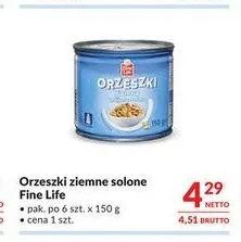 Orzeszki ziemne solone Fine Life promocja w Makro
