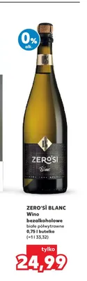 Wino bezalkoholowe białe półwytrawne Zero'sì Blanc promocja w Kaufland