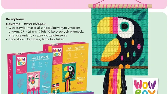 Zestaw kreatywny - makrama, różne rodzaje promocja w Biedronka