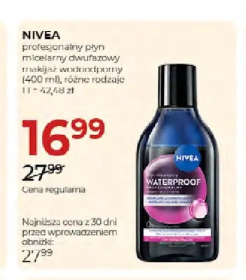 Profesjonalny płyn micelarny dwufazowy makijaż wodoodporny Nivea promocja w Drogerie Jawa
