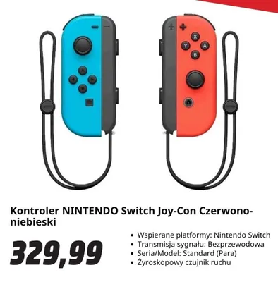Kontroler Nintendo Switch Joy-Con czerwono-niebieski promocja w Media Markt