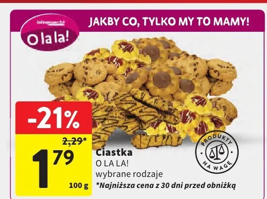 Ciastka wybrane rodzaje promocja w Intermarche