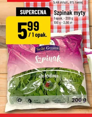 Szpinak myty Sole Gusto promocja w POLOmarket