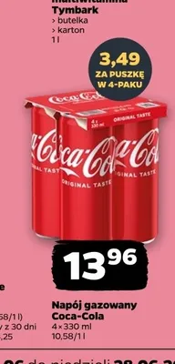 Napój gazowany Coca-Cola 4-pak 330 ml promocja w Netto