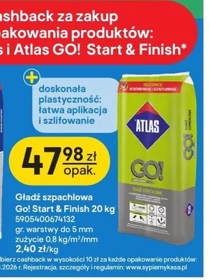 Gładź szpachlowa Atlas Go! Start & Finish 20 kg promocja w Castorama