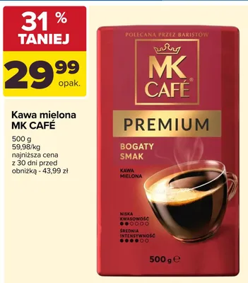 Kawa mielona MK Café Premium promocja w Carrefour