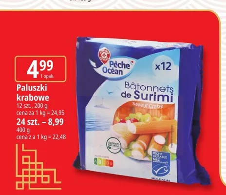 Paluszki krabowe 12-pak Pêche Océan promocja w Leclerc