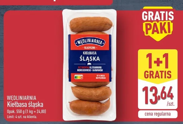 Kiełbasa śląska Wędliniarnia promocja w Aldi