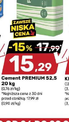 Cement Premium 52,5 promocja w Bricomarche