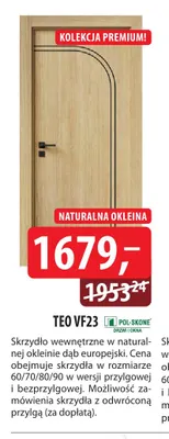 Skrzydło drzwiowe wewnętrzne Teo VF23 Pol-Skone promocja w Dobre Dla Domu