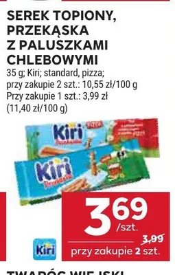 Serek topiony przekąska z paluszkami chlebowymi Kiri standard promocja w Stokrotka
