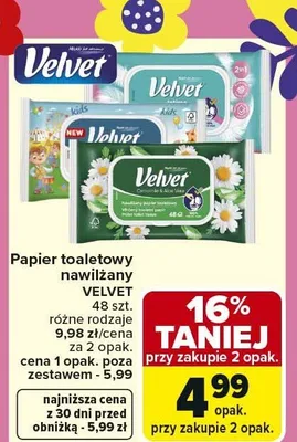Papier toaletowy nawilżany promocja w Carrefour