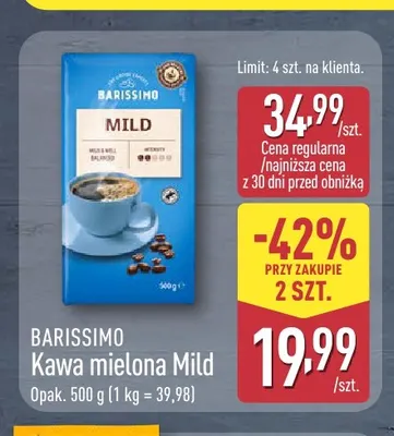 Kawa mielona Mild Barissimo promocja w Aldi