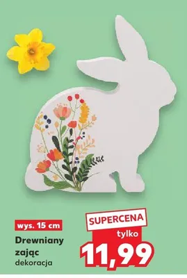 Drewniany zając dekoracja promocja w Kaufland