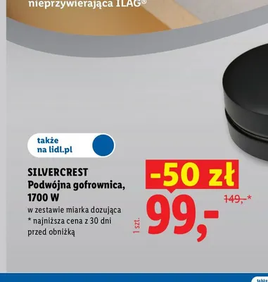 Podwójna gofrownica Silvercrest 1700W promocja w Lidl