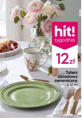 Talerz obiadowy ceramiczny śr. 27 cm promocja w Pepco