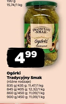 Ogórki konserwowe Tradycyjny Smak 835 g promocja w Netto