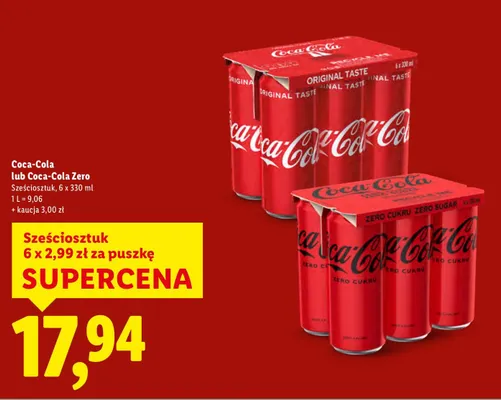 Napój gazowany 6x330 ml promocja w Lidl
