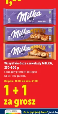 Wszystkie duże czekolady 1+1 gratis promocja w Lidl