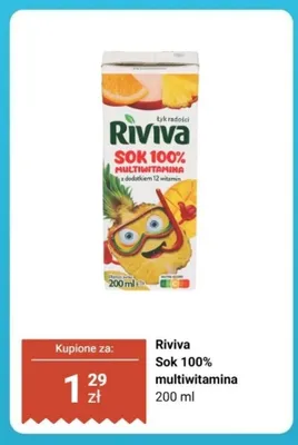 Sok 100% multiwitamina Riviva promocja w Biedronka