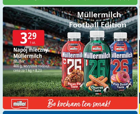 Napój mleczny Müllermilch Müller Pink Donut Taste 400g promocja w Leclerc