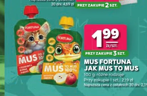 Mus owocowy Fortuna Jak Mus To Mus promocja w Stokrotka