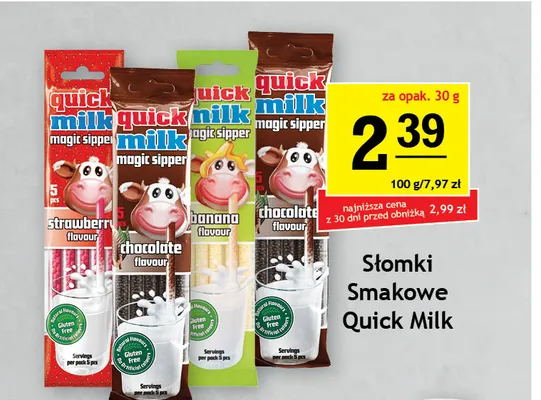 Słomki smakowe Quick Milk promocja w Gram Market
