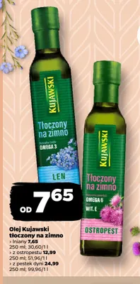 Olej z ostropestu tłoczony na zimno Kujawski promocja w Netto