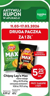 Chipsy Lay's Max różne rodzaje promocja w Żabka