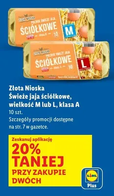 Jajka ściółkowe Złota Nioska, wielkość M lub L, klasa A promocja w Lidl