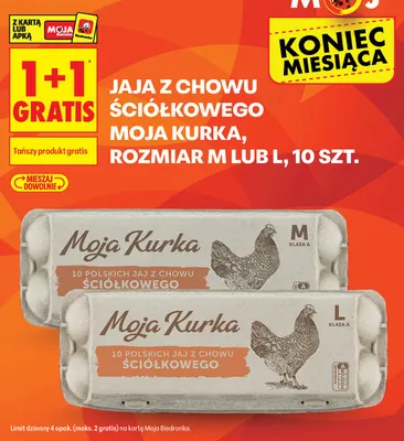 Jaja z chowu ściółkowego Moja Kurka rozmiar M promocja w Biedronka
