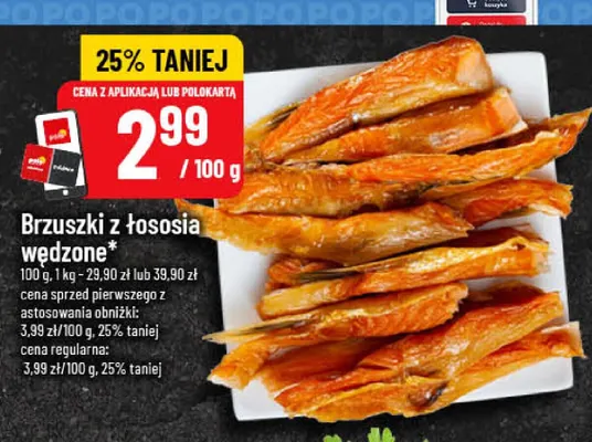 Brzuszki z łososia wędzone promocja w POLOmarket