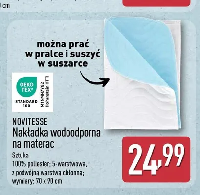 Nakładka wodoodporna na materac Novitesse promocja w Aldi