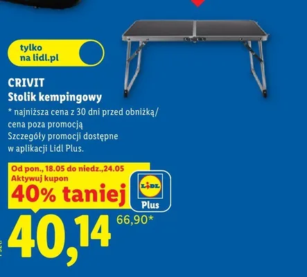 Stolik kempingowy CRIVIT promocja w Lidl